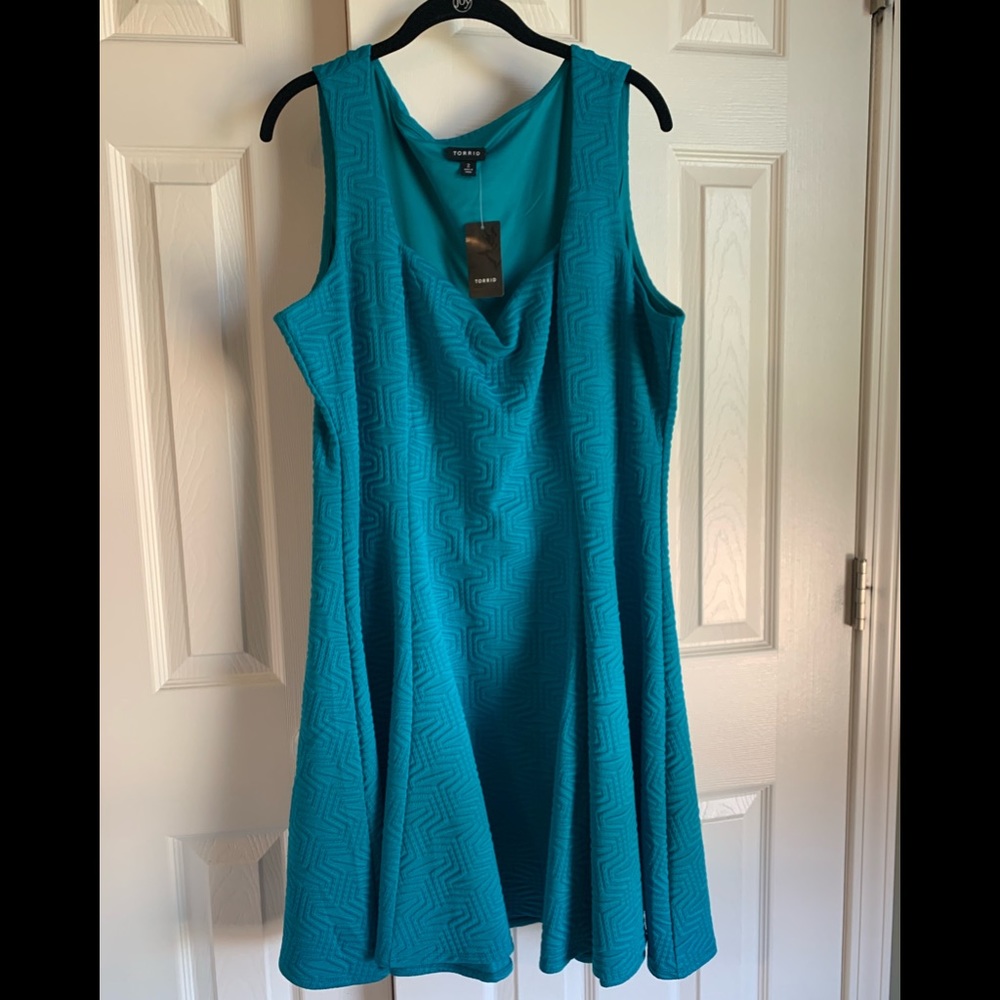 Torrid Teal Textured Sleeveless Dress Sz 2 NWT